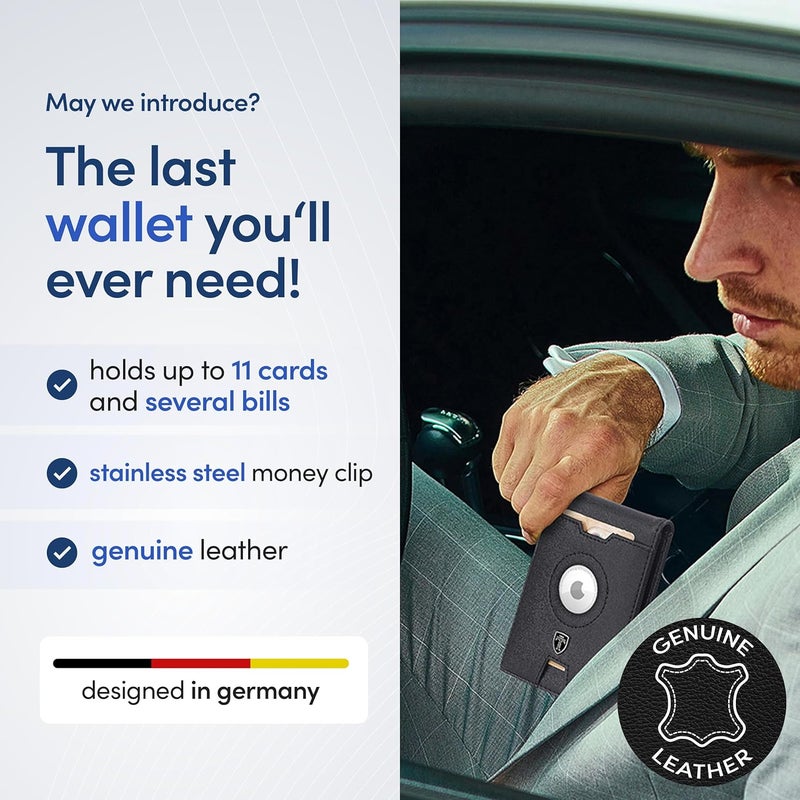 TRAVANDO Leather AirTag* Wallet Mens Wallet with Money Clip Air Tag Wallet Card Holder RFID Blocking Bifold Gifts for Men - Image 3